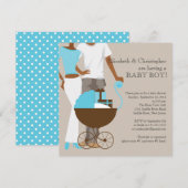 American Carriage Couple Babydusche Einladung (Vorne/Hinten)