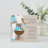 American Carriage Couple Babydusche Einladung (Stehend Vorderseite)