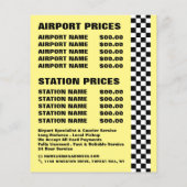 American Cartoon Style Yellow Taxi with Price List Flyer (Hinten)