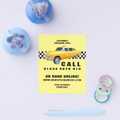 American Cartoon Style Yellow Taxi with Price List Flyer (Einzeln)