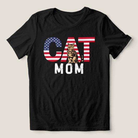 American Cat Mama Tri-Blend Shirt (Design Vorderseite)