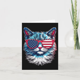 American Cat Sungles USA Flag 4. Juli Cat Grap Karte