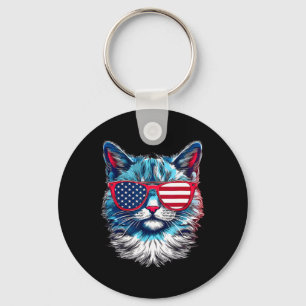 American Cat Sungles Usa Flag 4. Juli Memorial Schlüsselanhänger