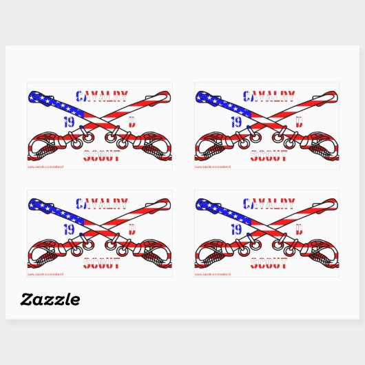 American Cavalry Rectangle Stickers (Blatt)