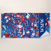 American Celebration Monogramed Beach Handtuch (Vorderseite)
