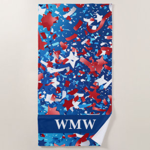 American Celebration Monogramed Beach Handtuch