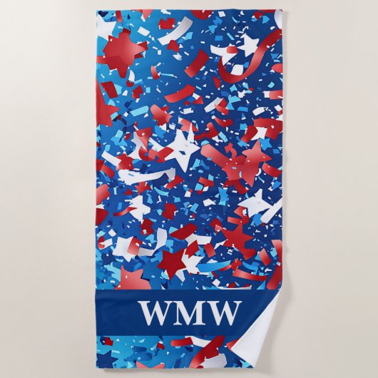 American Celebration Monogramed Beach Handtuch (Vorderseite)
