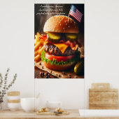 American Cheeseburger Experience 24x36 Poster (Küche)
