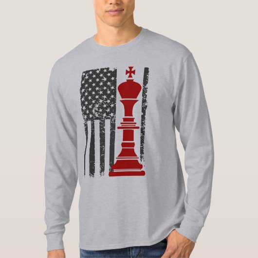American Chess King Patriotic Flag T-Shirt (Vorderseite)