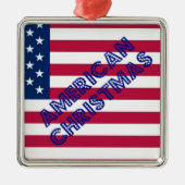American Christmas Flag Ornament Aus Metall (Vorne)