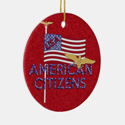 American Citizen Glittered Keramikornament (Rechts)