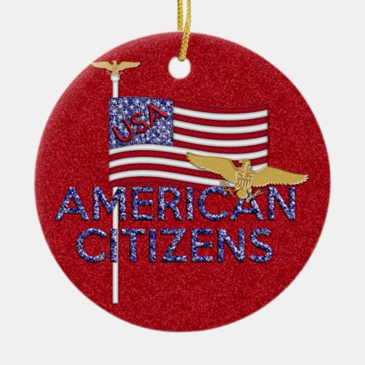 American Citizen Glittered Keramikornament (Vorne)