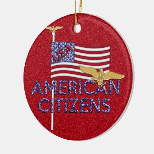 American Citizen Glittered Keramikornament (Links)