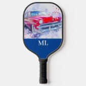 American Classic Car Mit Monogramm Pickleball Schläger (Vorderseite)