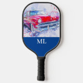 American Classic Car Mit Monogramm Pickleball Schläger (Rückseite)