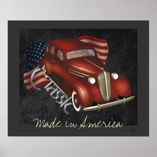 American Classic Car Poster Print (Vorne)
