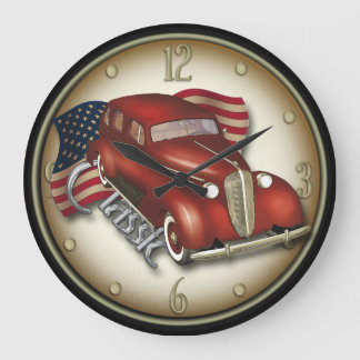 American Classic Car Wall Clock Große Wanduhr
