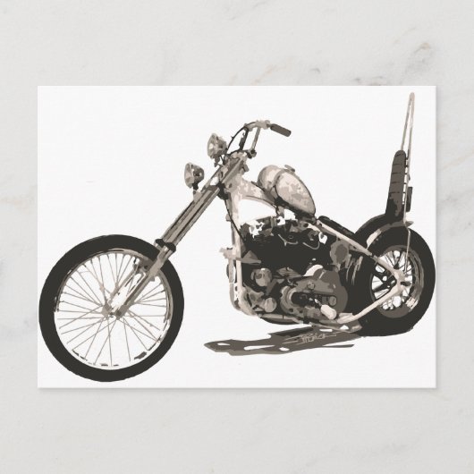 American Classic Chopper Motorrad Postkarte (Vorderseite)