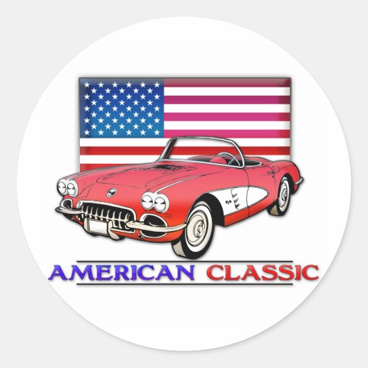 American Classic Muscle Runder Aufkleber (Vorderseite)