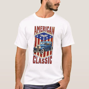 American Classic Vintage Car Patriotic T-Shirt