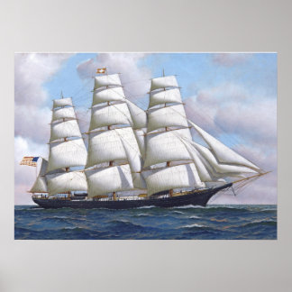 American Clipper Ship Flying Cloud Print Poster