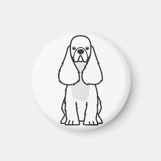 American Cocker Spanel Dog Cartoon Magnet (Vorne)