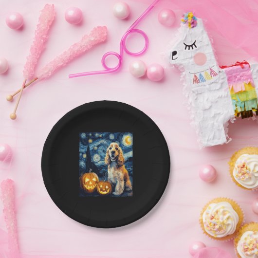 American Cocker Spanel Niedlich Hund Halloween Jac Pappteller (Party)