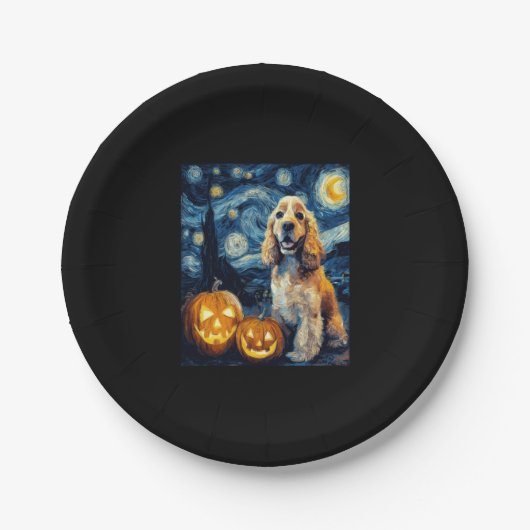 American Cocker Spanel Niedlich Hund Halloween Jac Pappteller (Vorderseite)