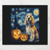 American Cocker Spanel Niedlich Hund Halloween Jac Schaumweinetikett (Einzelnes Label)