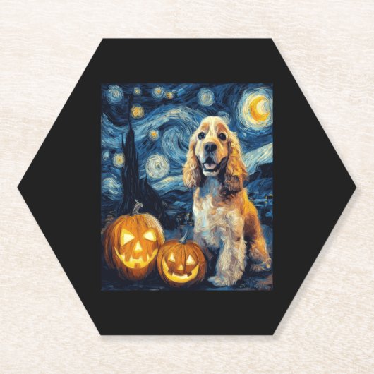 American Cocker Spanel Niedlich Hund Halloween Jac Untersetzer (Vorderseite)