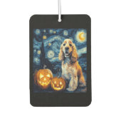 American Cocker Spaniel Cute Dog Halloween Jack O Autolufterfrischer (Vorderseite)