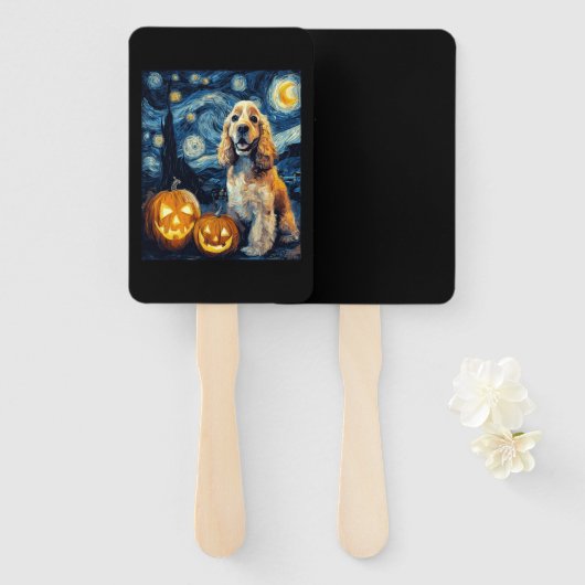 American Cocker Spaniel Cute Dog Halloween Jack O Fächer (Vorne und Hinten)