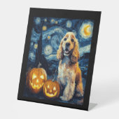 American Cocker Spaniel Cute Dog Halloween Jack O Sockelschild (Vorderseite)
