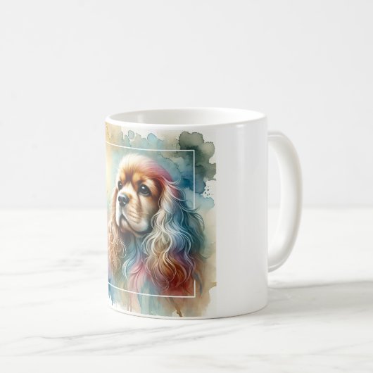 American Cocker Spaniel Dog 070824AREF137 - Waterc Kaffeetasse (VorderseiteRechts)