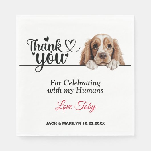 American Cocker Spaniel Dog Wedding Cocktail Serviette (Vorderseite)