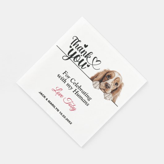 American Cocker Spaniel Dog Wedding Cocktail Serviette (Ecke)