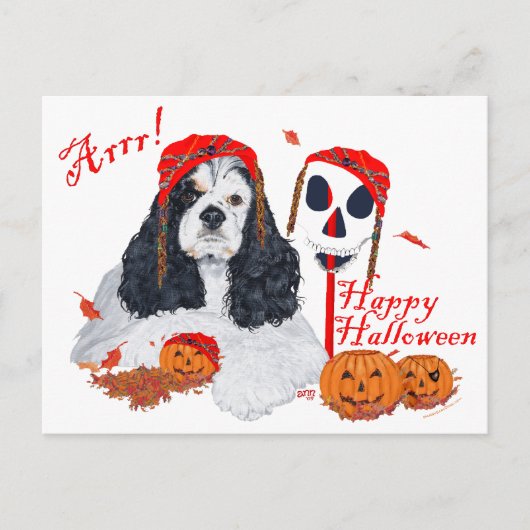 American Cocker Spaniel Halloween Postkarte (Vorderseite)