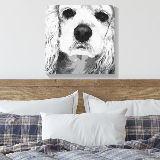American Cocker Spaniel Leinwanddruck (Insitu (Schlafzimmer))