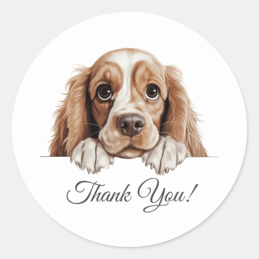 American Cocker Spaniel Niedlich Dog Danke Runder Aufkleber (Vorderseite)