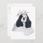 American Cocker Spaniel Party Animal Einladungspostkarte (Vorne/Hinten)