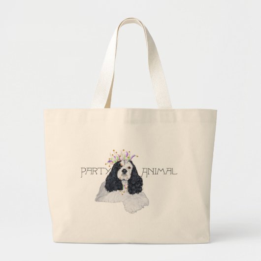 American Cocker Spaniel Party Animal Jumbo Stoffbeutel (Vorne)