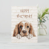American Cocker Spaniel Peeking Feiertagskarte (Stehend Vorderseite)