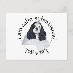 American Cocker Spaniel ruhig unterwürfig Postkarte