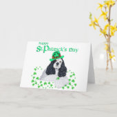 American Cocker Spaniel St. Patrick's Day Karte (Gelbe Blume)