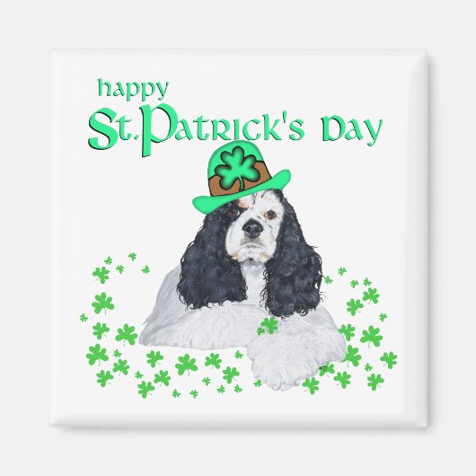 American Cocker Spaniel St. Patrick's Day Magnet (Vorne)