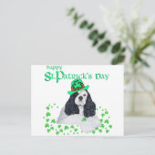 American Cocker Spaniel St. Patrick's Day Postkarte (Stehend Vorderseite)