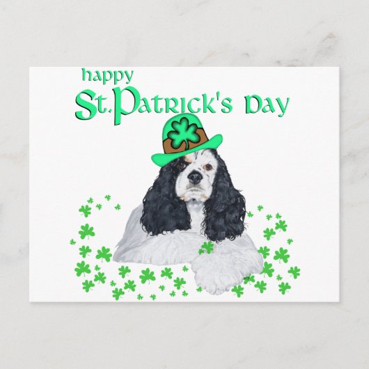American Cocker Spaniel St. Patrick's Day Postkarte (Vorderseite)