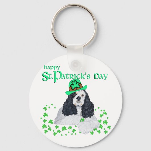 American Cocker Spaniel St. Patrick's Day Schlüsselanhänger (Vorderseite)