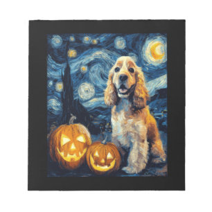American Cocker Spaniel Süßer Hund Halloween Jack Notizblock