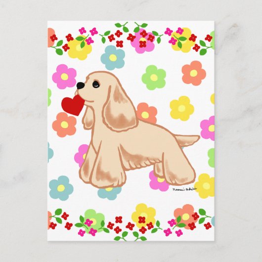 American Cocker Spaniel Valentine Feiertagspostkarte (Vorderseite)